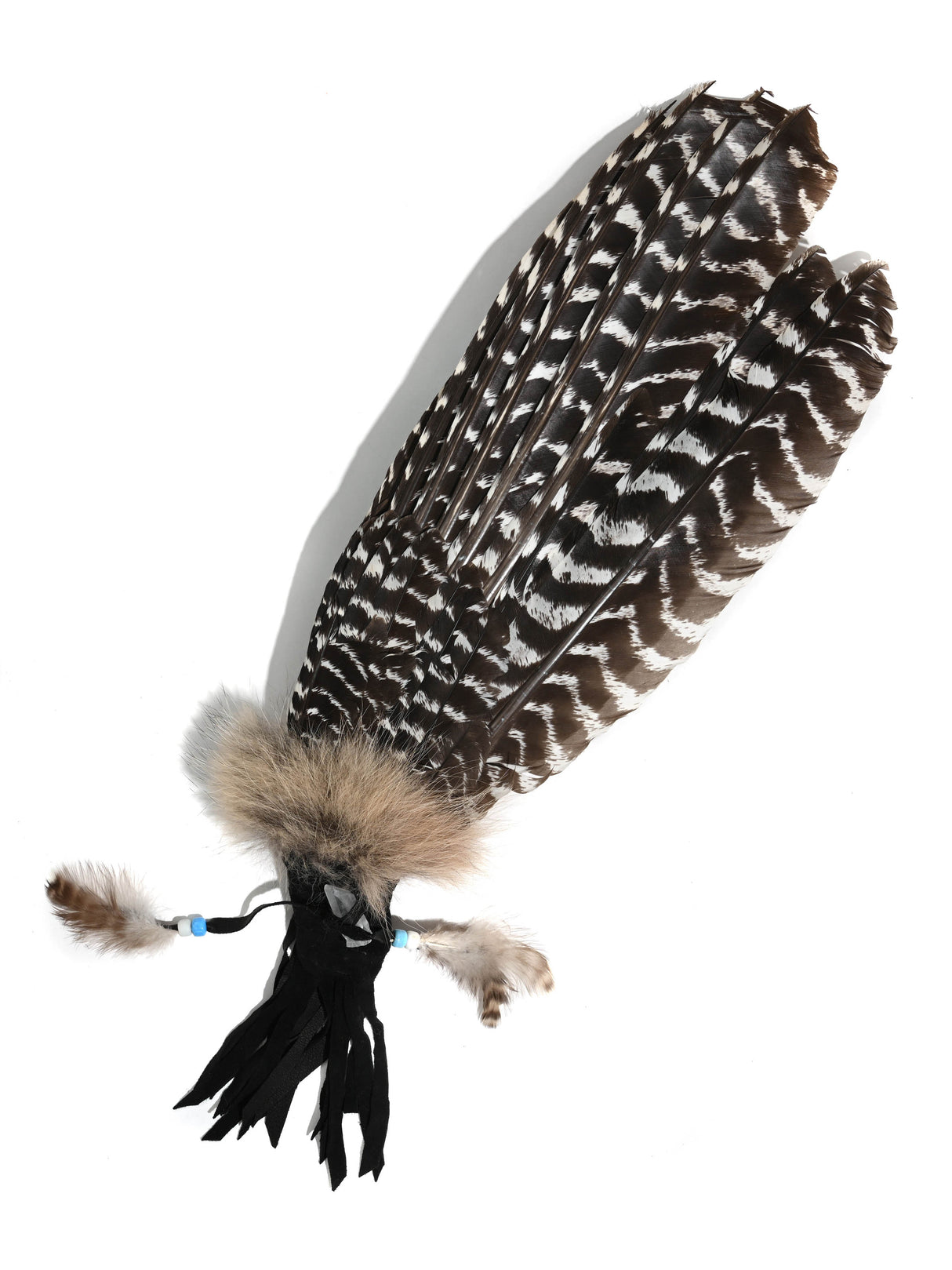 Sacred Prayer Feather Fan with Quartz