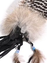 Sacred Prayer Feather Fan with Quartz - Black Handle 2 | si0519-Black