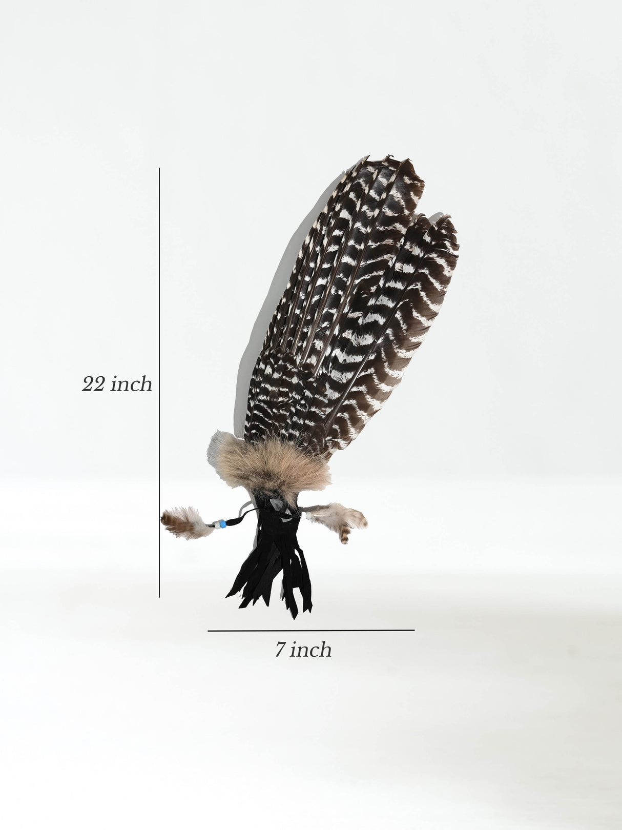 Sacred Prayer Feather Fan with Quartz Dimension | si0519-Black