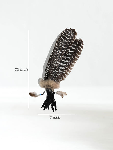 Sacred Prayer Feather Fan with Quartz Dimension | si0519-Black