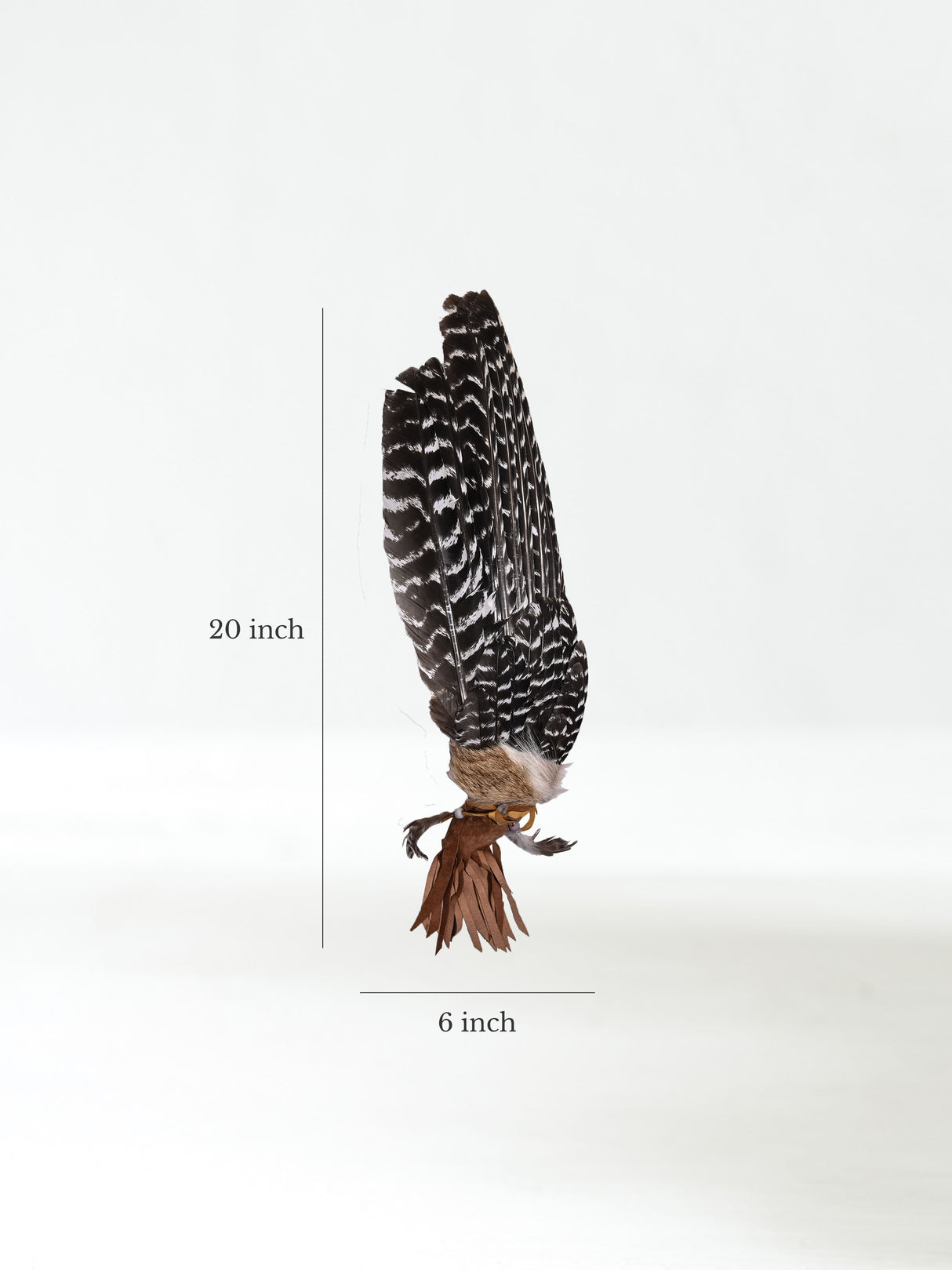 Sacred Prayer Feather Fan with Quartz Dimension | si0519-Brown