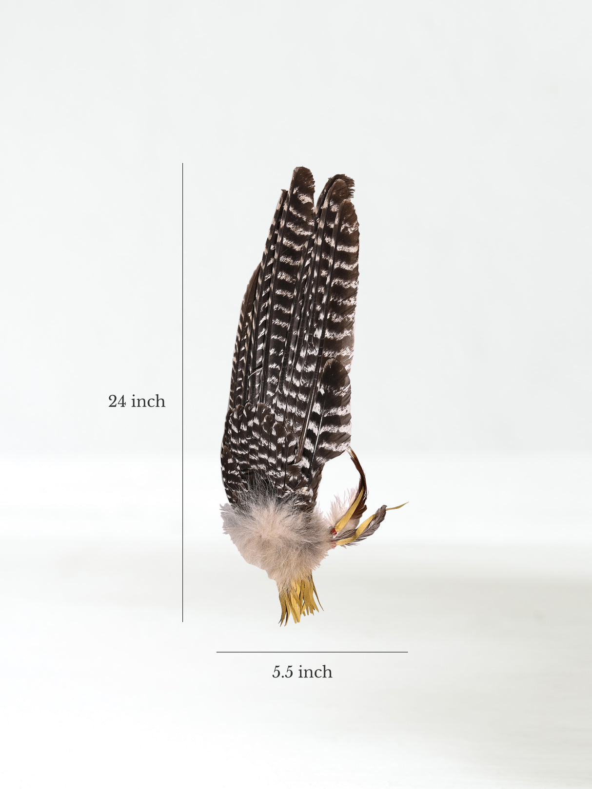 Sacred Prayer Feather Fan with Quartz Dimension | si0519-Narrow-Natural