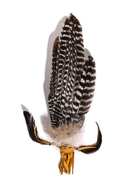 Sacred Prayer Feather Fan with Quartz 1 | si0519-Tan