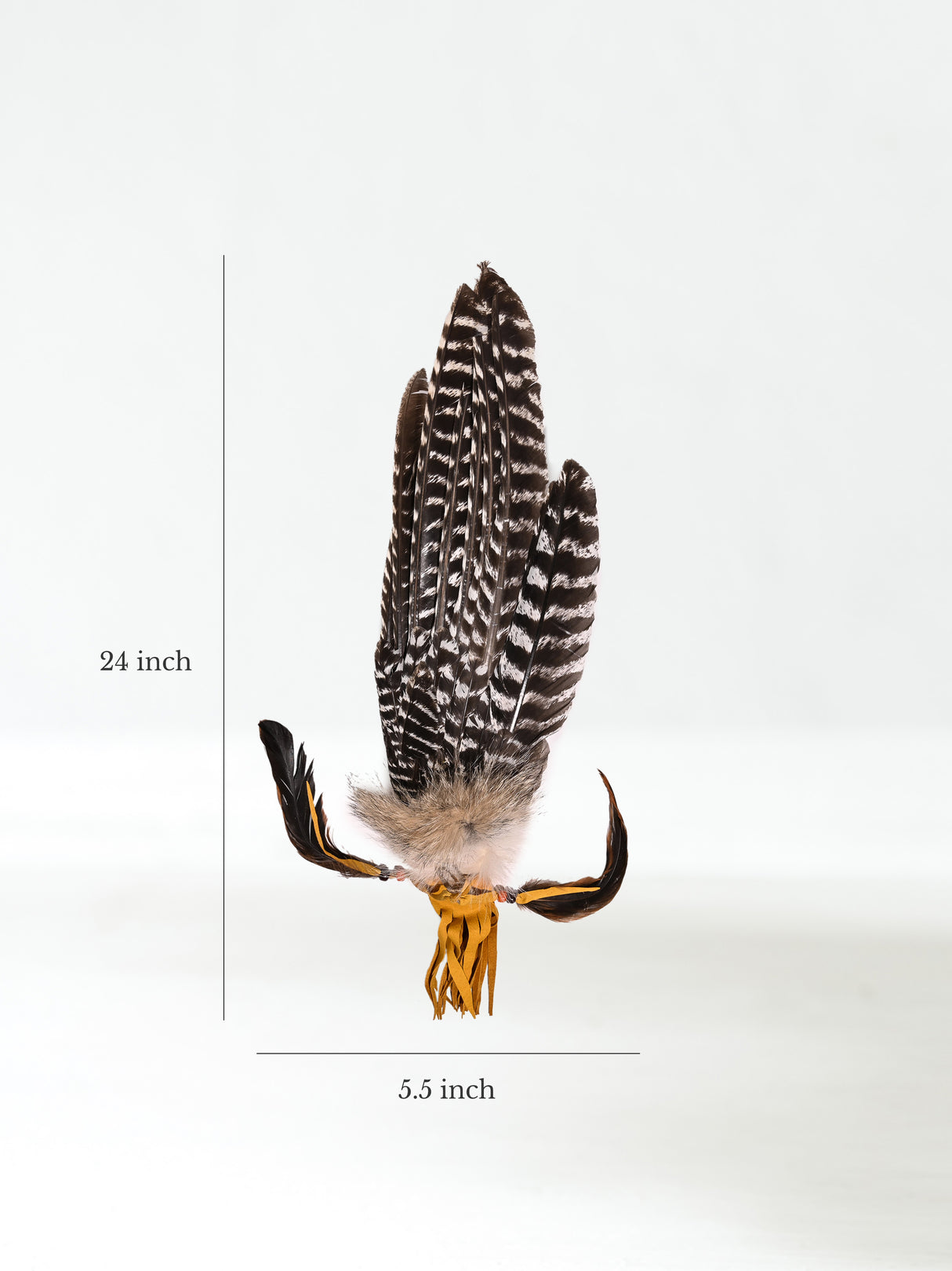 Sacred Prayer Feather Fan with Quartz Dimension | si0519-Tan