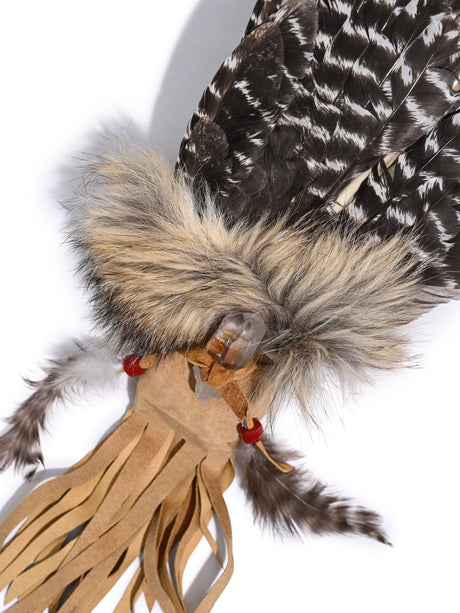 Sacred Prayer Feather Fan with Quartz 1 | si0519-Natural