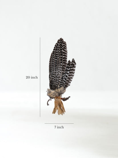 Sacred Prayer Feather Fan with Quartz Dimension | si0519-Natural