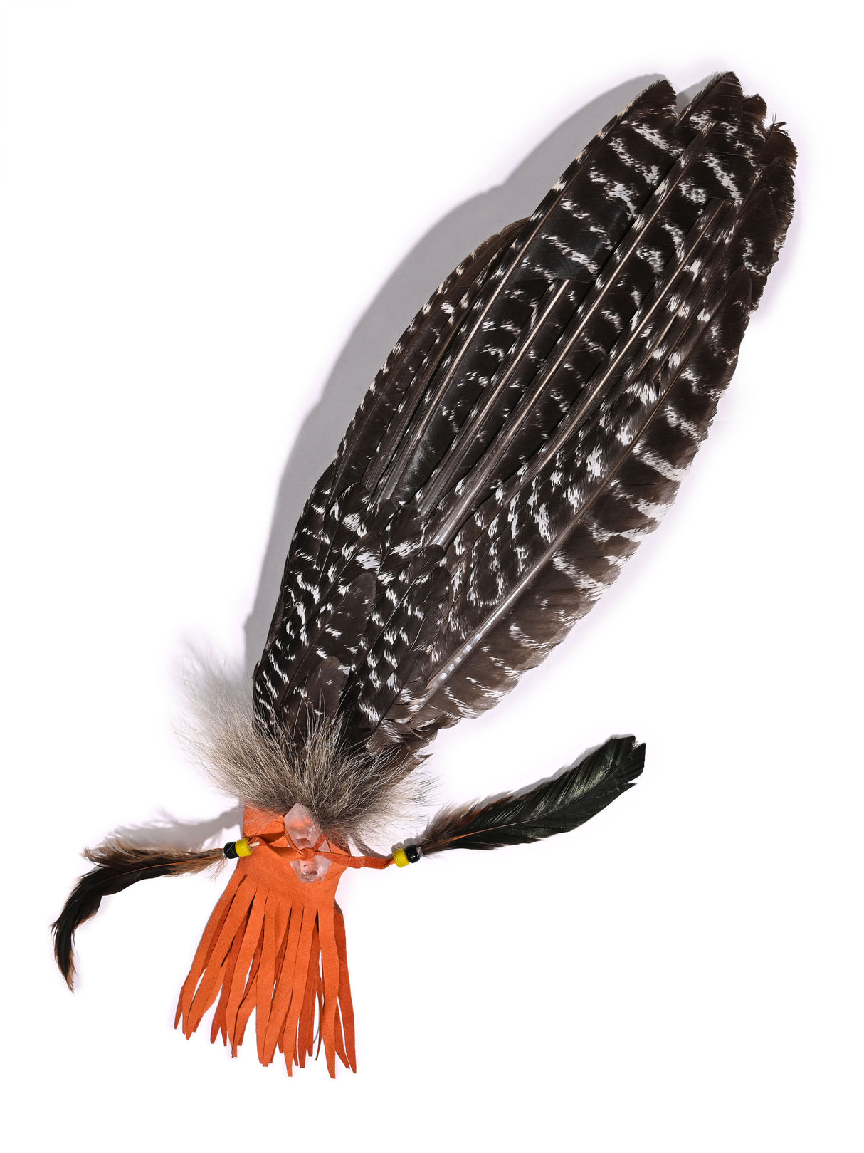Sacred Prayer Feather Fan with Quartz