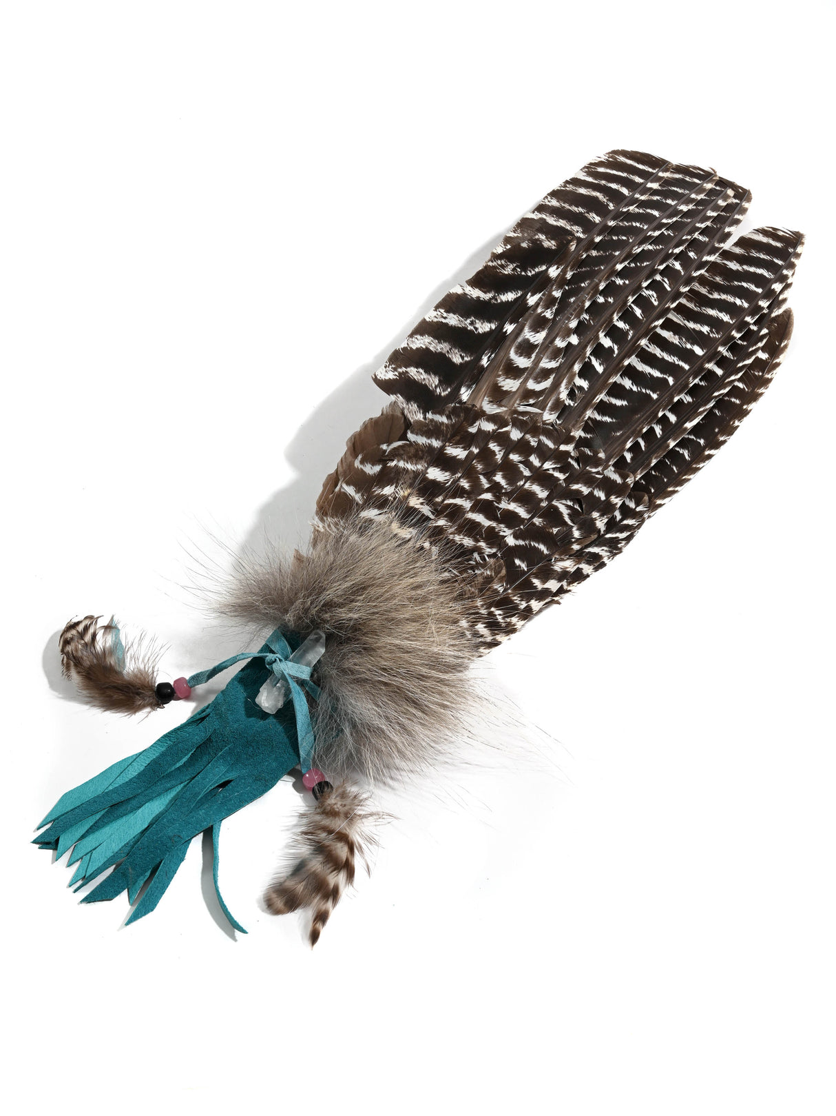 Sacred Prayer Feather Fan with Quartz