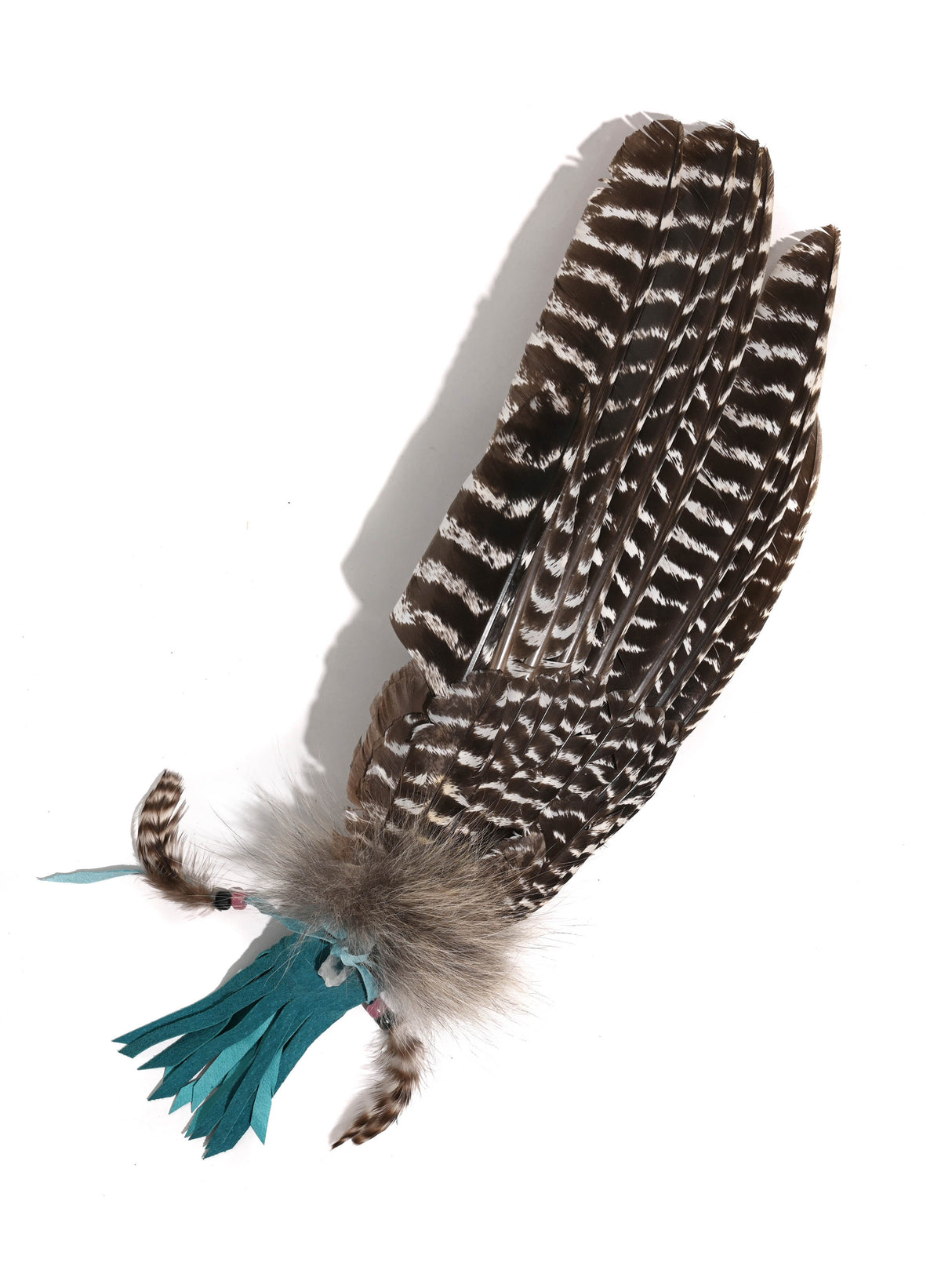 Sacred Prayer Feather Fan with Quartz 1 | si0519-Turquoise