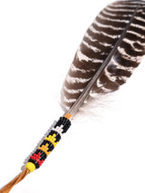 Sacred Prayer Feather - Beaded Wrap 1 | si0522-Fire