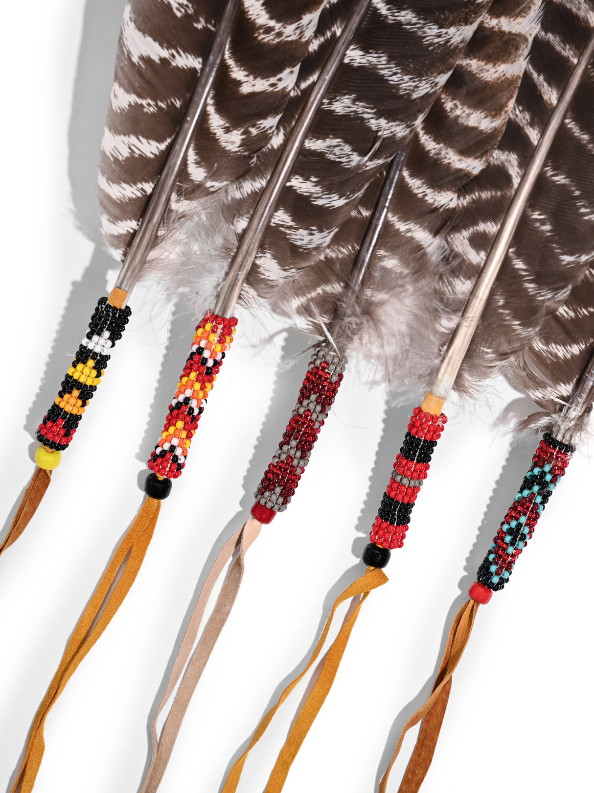 Sacred Prayer Feather - Beaded Wrap 2 | si0522-Fire