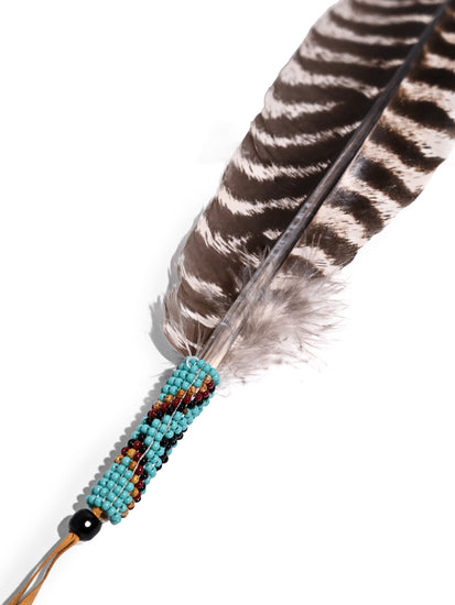 Sacred Prayer Feather - Beaded Wrap 1 | si0522-Turquoise