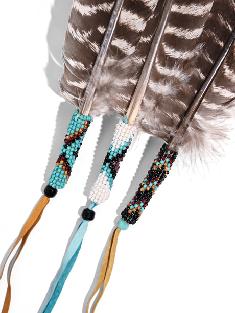 Sacred Prayer Feather - Beaded Wrap 2 | si0522-Turquoise
