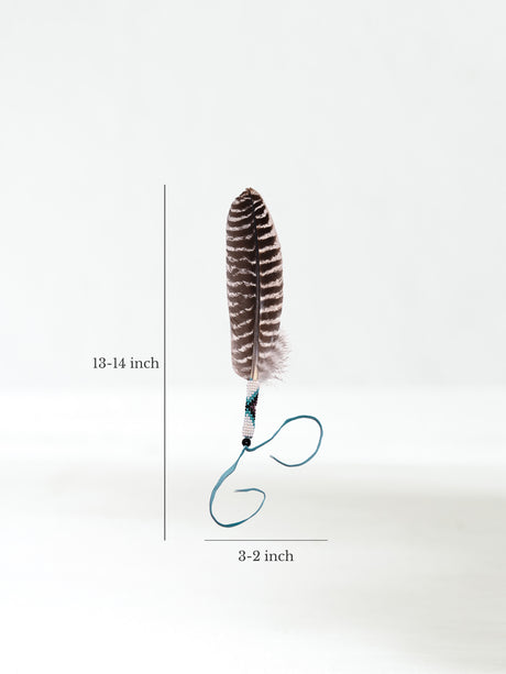 Sacred Prayer Feather - Beaded Wrap Dimension | si0522-Turquoise