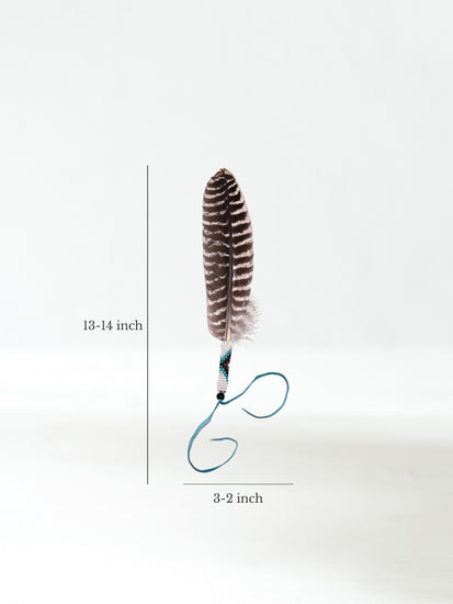 Sacred Prayer Feather - Beaded Wrap Dimension | si0522-Turquoise