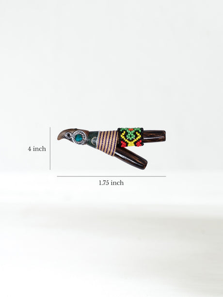 Kuripe Pipe with Stone Inlay Chonta Dimension | si0525