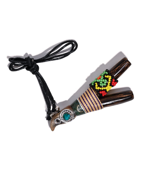 Kuripe Pipe with Stone Inlay Chonta 1 | si0525