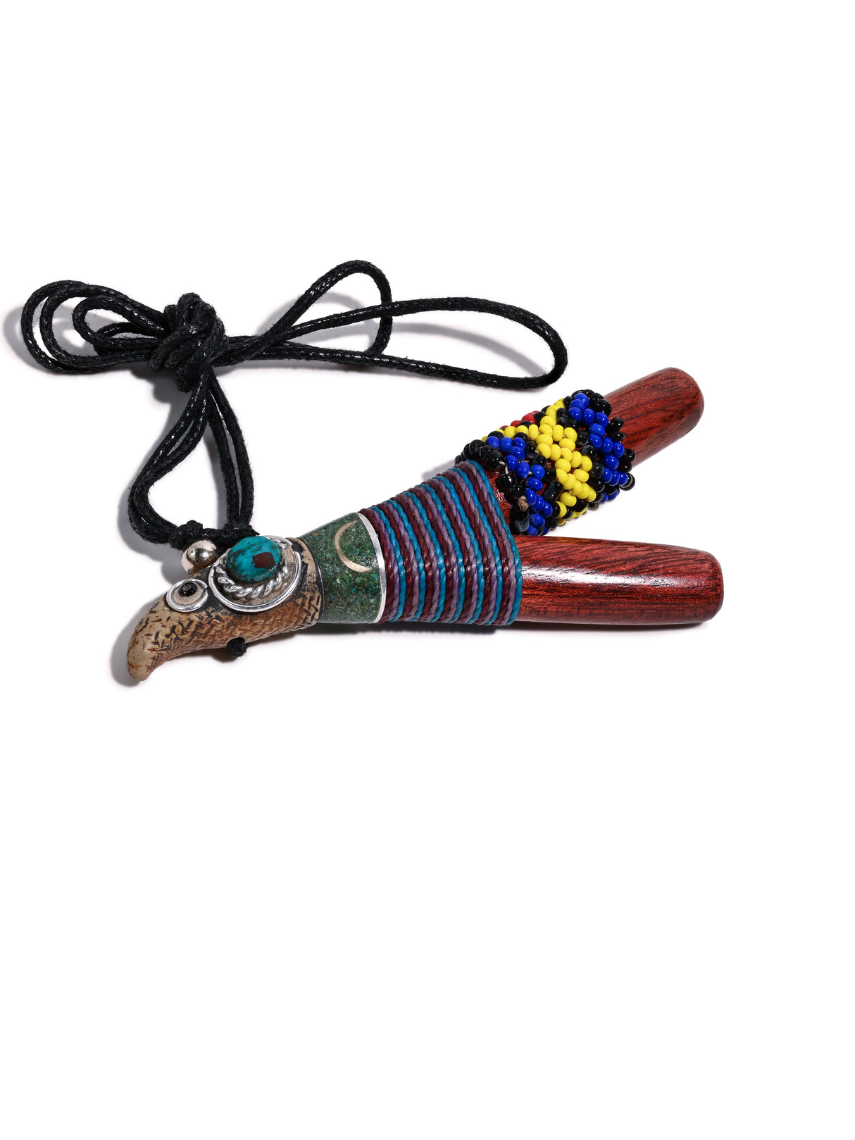 Kuripe Pipe with Stone Inlay Palo Sangre 1 | si0526