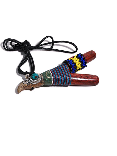 Kuripe Pipe with Stone Inlay Palo Sangre 1 | si0526