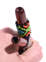 Kuripe Pipe with Stone Inlay Palo Sangre 2 | si0526
