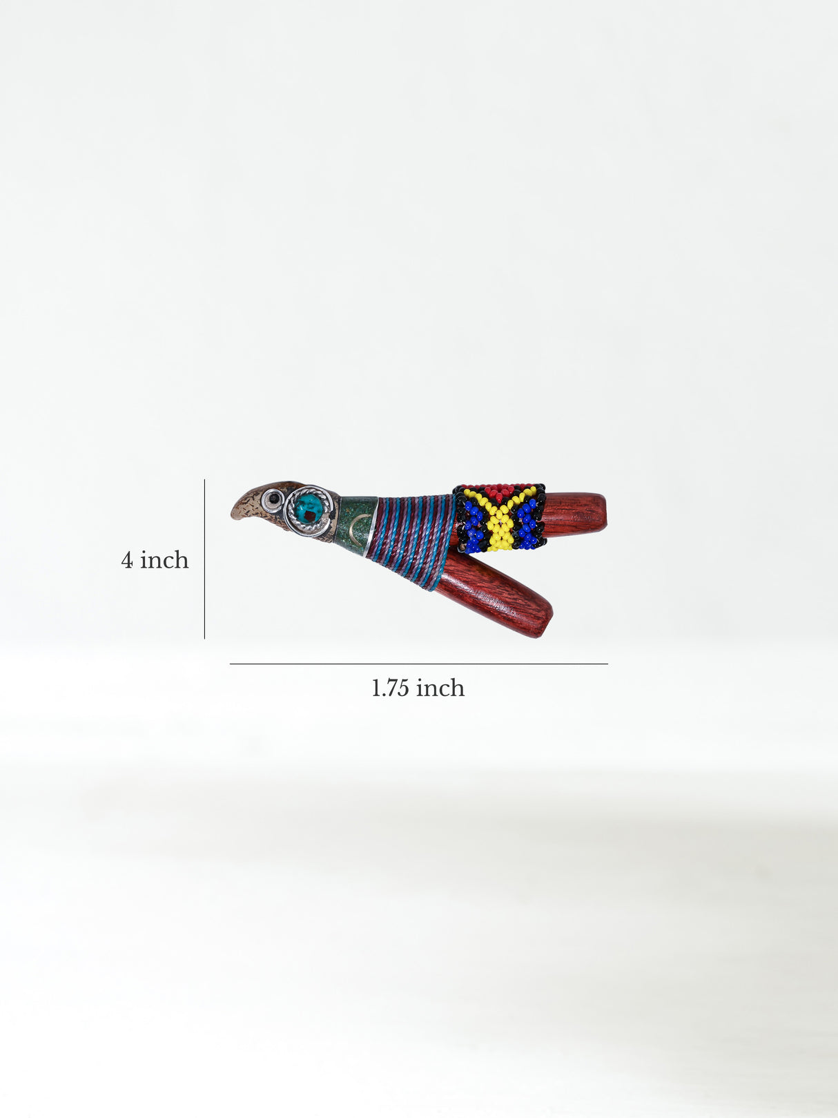 Kuripe Pipe with Stone Inlay Palo Sangre Dimension | si0526