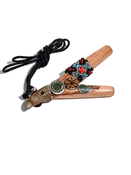 Kuripe Pipe with Stone Inlay Palo Santo | si0527