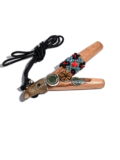 Kuripe Pipe with Stone Inlay Palo Santo | si0527