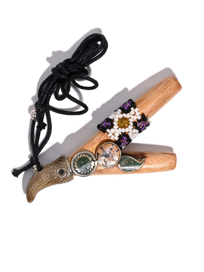 Kuripe Pipe with Stone Inlay Palo Santo 1 | si0527