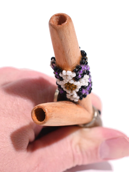 Kuripe Pipe with Stone Inlay Palo Santo 2 | si0527