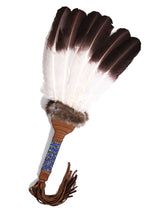Sacred Prayer Feather Fan with Beaded Handle