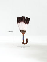 Sacred Prayer Feather Fan with Beaded Handle - Brown - Brown Tipped Feathers 2 | si0572-Brn-Tipped-Feathers