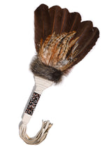Sacred Prayer Feather Fan with Beaded Handle
