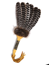 Sacred Prayer Feather Fan with Beaded Handle