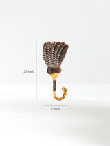 Sacred Prayer Feather Fan with Beaded Handle - Gold - Barred Feathers Dimension | si0572-Gold-Barred-Feathers