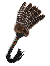 Sacred Prayer Feather Fan with Beaded Handle