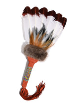 Sacred Prayer Feather Fan with Beaded Handle