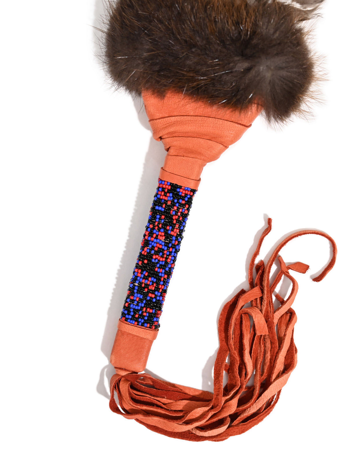 Sacred Prayer Feather Fan with Beaded Handle | si0572-Sienna-Barred