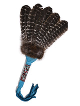 Sacred Prayer Feather Fan with Beaded Handle