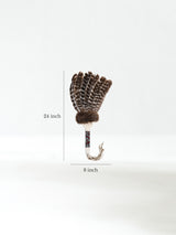 Sacred Prayer Feather Fan with Beaded Handle Dimension | si0572-Wht-Barred