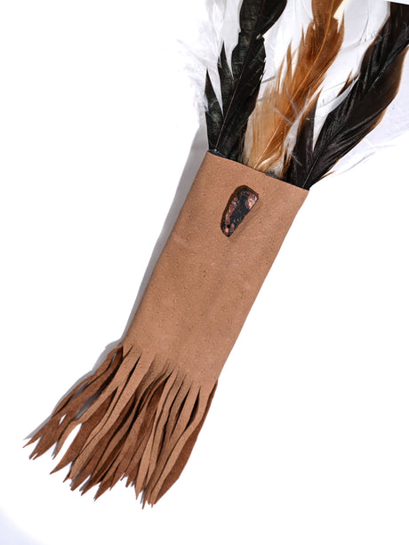 Medicine Man Prayer Fan - Brown-Dark-Tipped-Feathers_02| si0575-Brown-Dark-Tipped-Feathers
