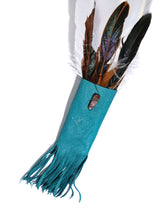 Medicine Man Prayer Fan - Turquoise-Dark-Tipped-Feather_02| si0575-Turquoise-Dark-Tipped-Feathers