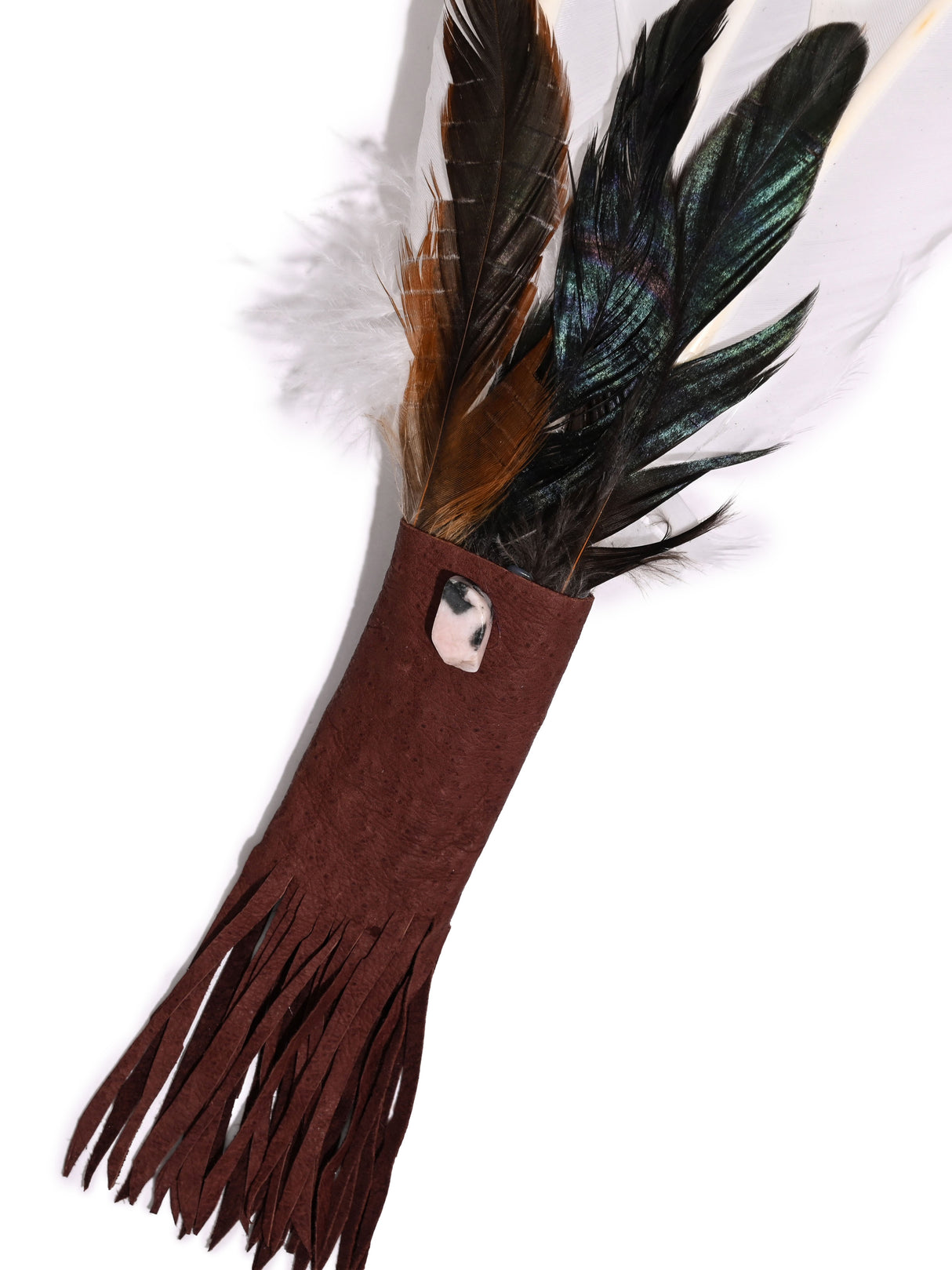 Medicine Man Prayer Fan | si0575-Chocolate-Dark-Tipped