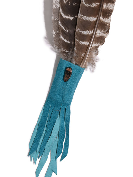 Medicine Man Prayer Fan | si0575-Turquoise