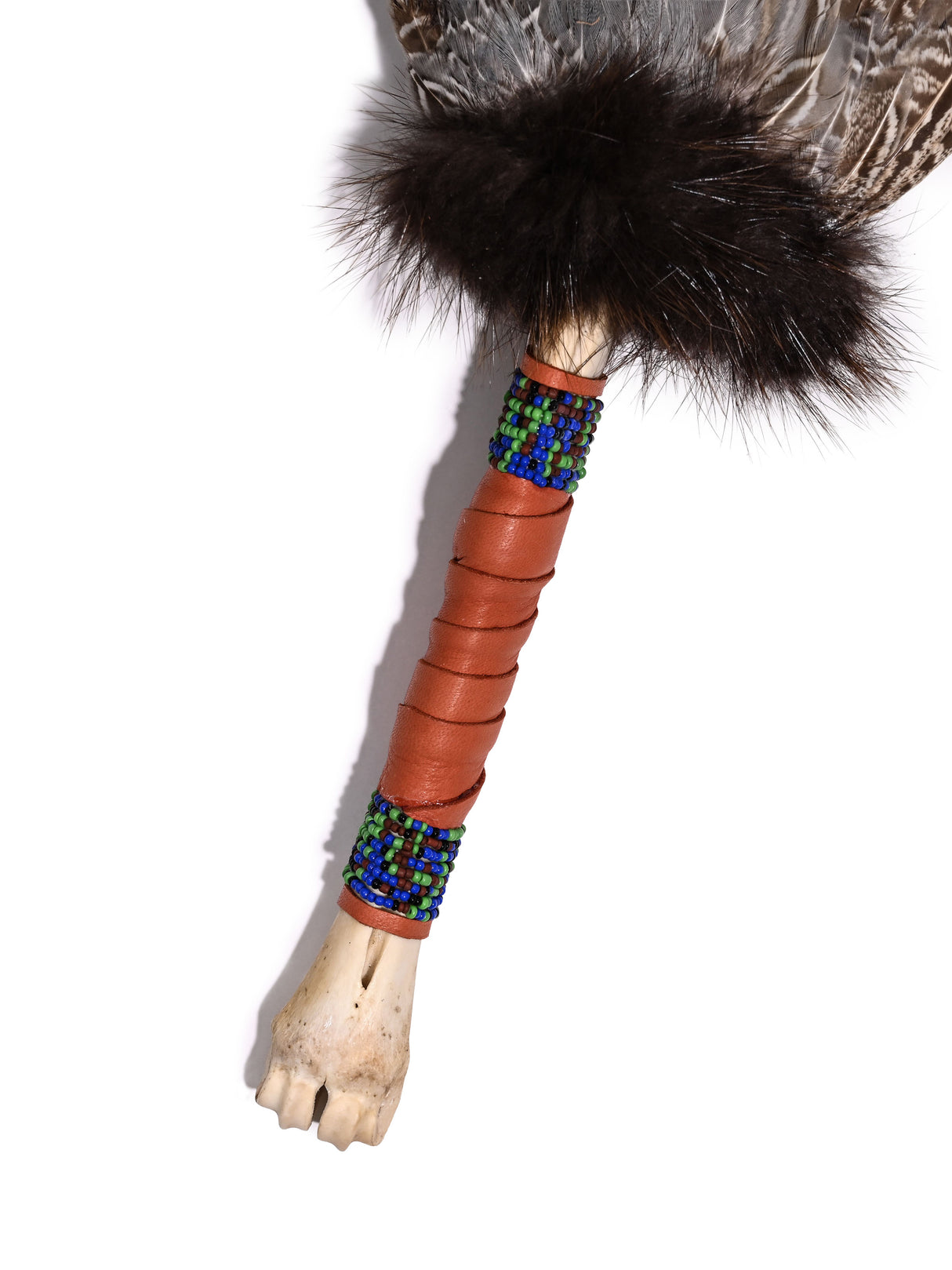 Spirit Prayer Fan with Bone Handle - Brown 1 | si0578-Brown