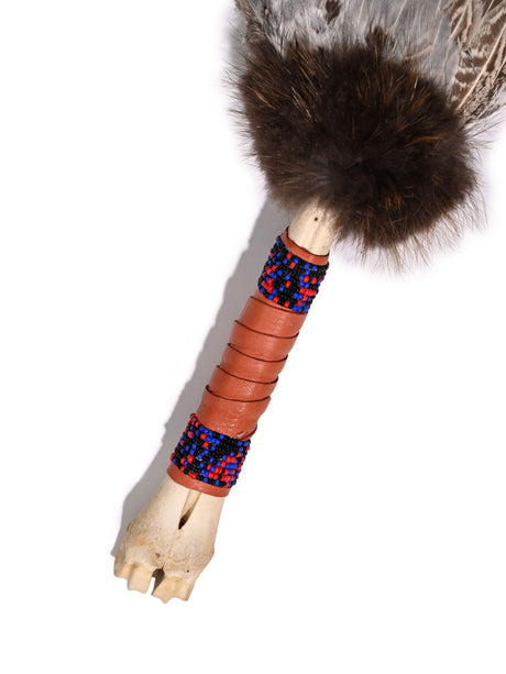 Spirit Prayer Fan with Bone Handle - Brown 1 | si0578-Brown