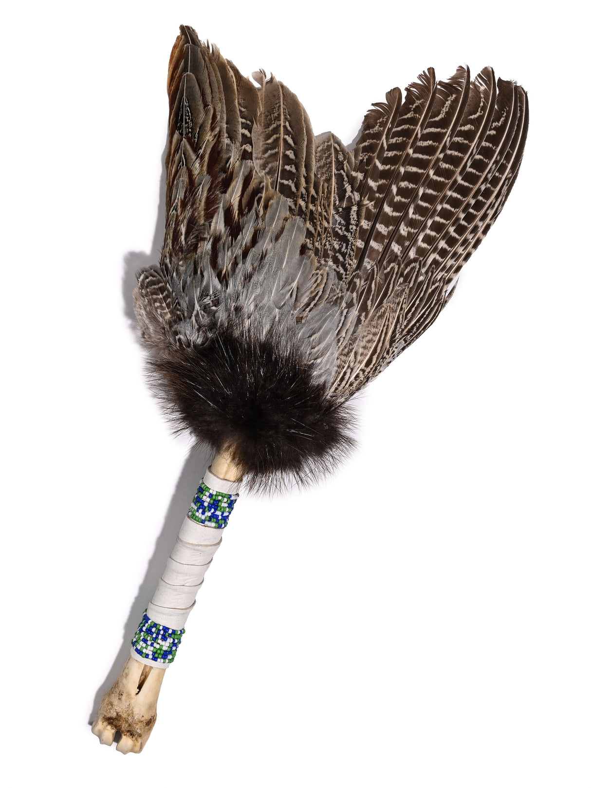 Spirit Prayer Fan with Bone Handle - Cream | si0578-cream