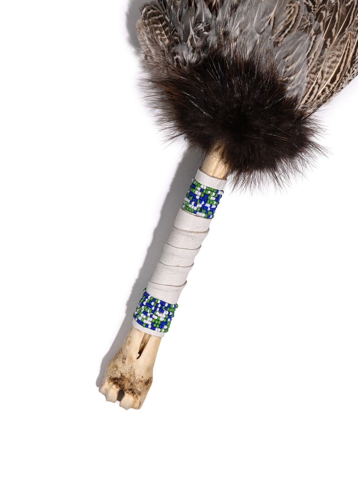 Spirit Prayer Fan with Bone Handle - Cream 1 | si0578-Cream