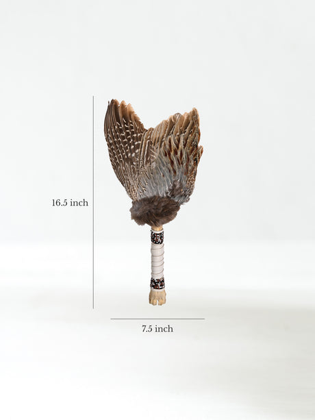 Spirit Prayer Fan with Bone Handle - Cream 2 | si0578-Cream