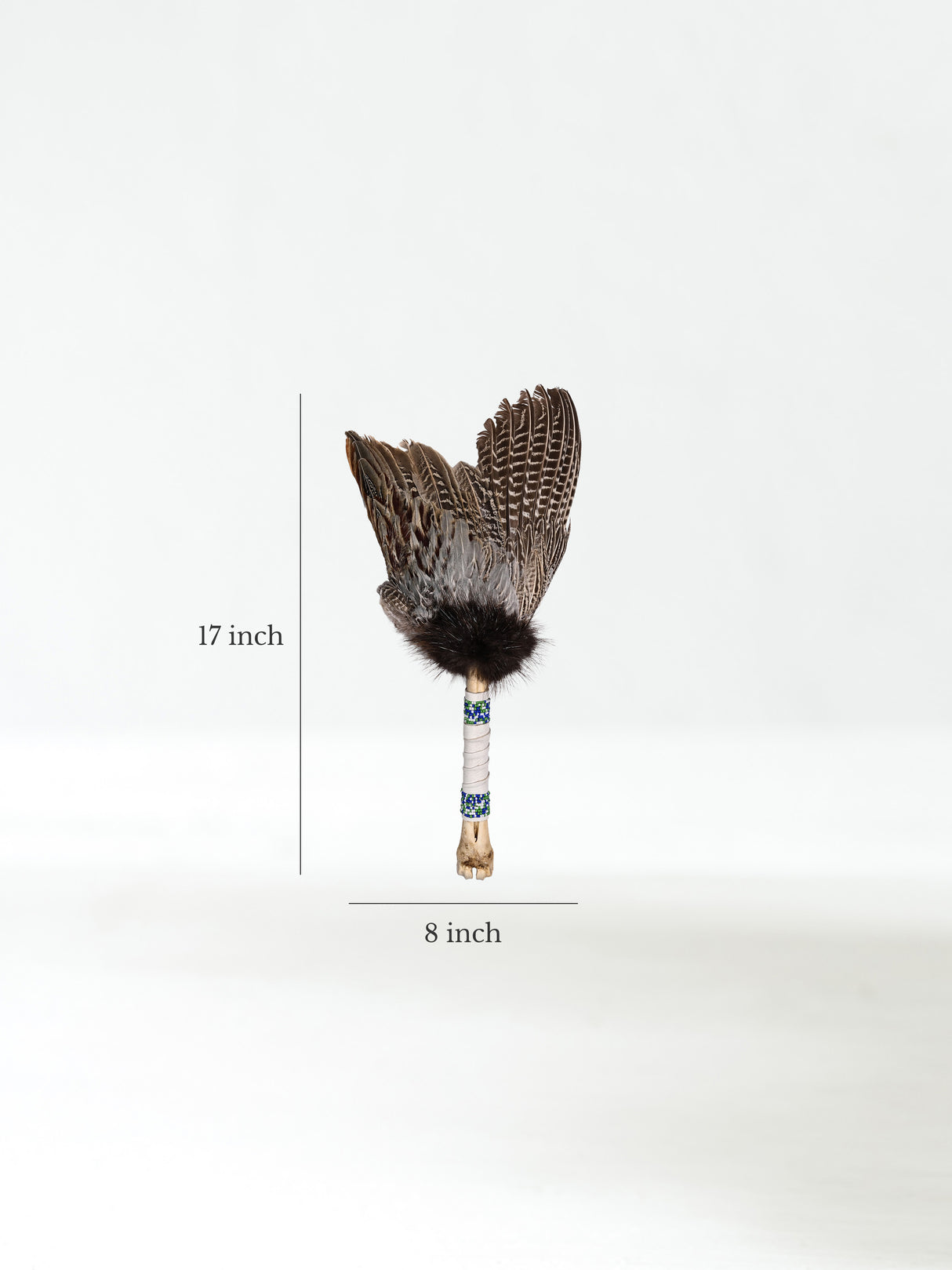 Spirit Prayer Fan with Bone Handle - Cream Dimension | si0578-Cream