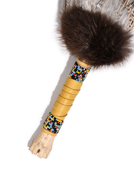 Spirit Prayer Fan with Bone Handle - Gold 1 | si0578-Gold
